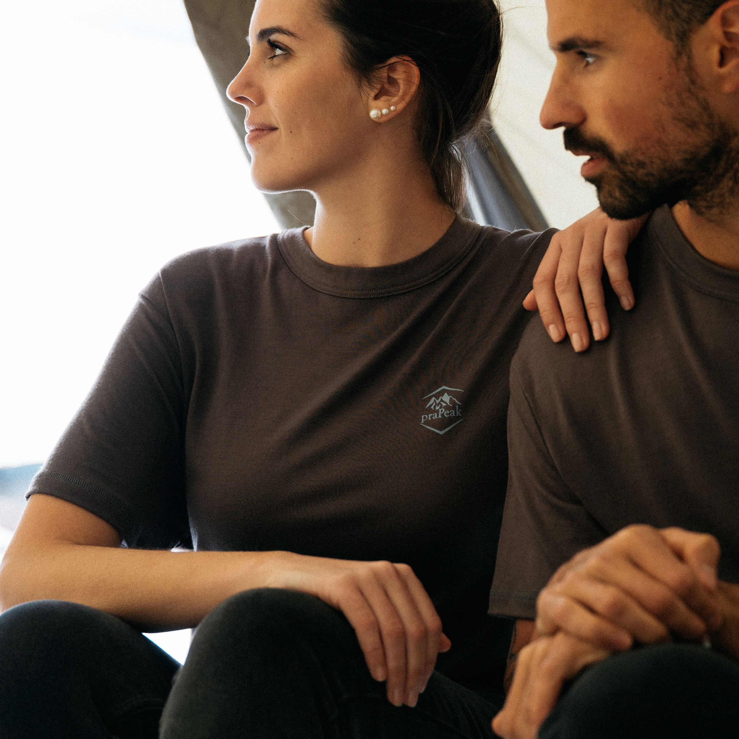 T-shirt 100% pure laine mérinos | Gris foncé – manches courtes